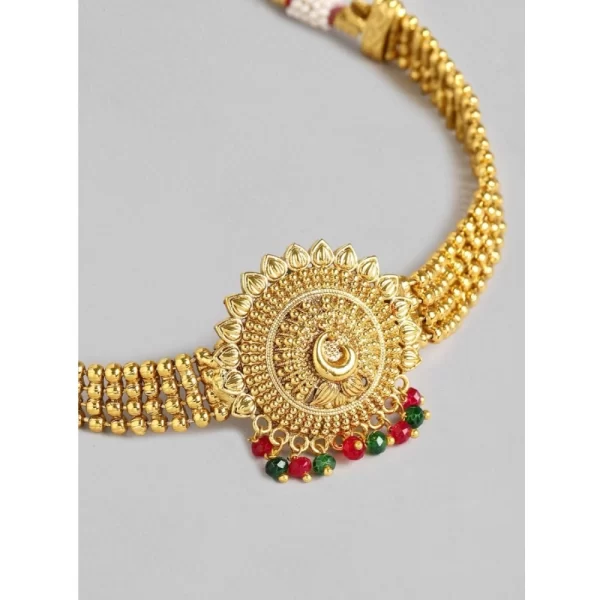 Women's Rose Gold Plated Alloy Necklace & Earings Set (Gold)