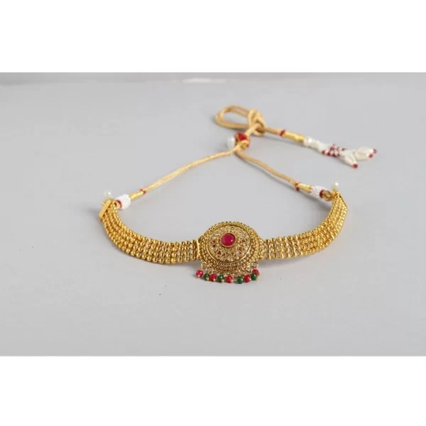 Women's Rose Gold Plated Alloy Necklace & Earings Set (Multicolor)