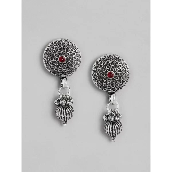 Women's Rose Gold Plated Alloy Necklace & Earings Set (Silver)