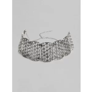 Generic Women’s Rose Gold Plated Alloy Choker (Silver)