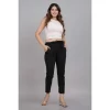 Women's Casual Solid Lycra Trouser Pant (Black)