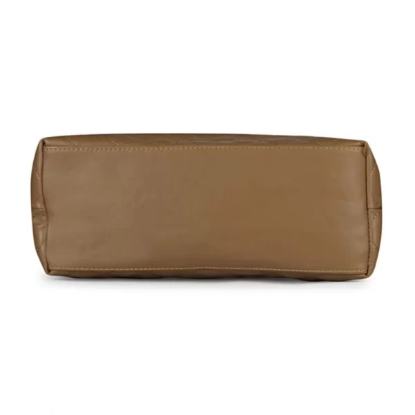 Women's Polyurethane Textured  Shoulder Bag (Light Brown)