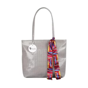 Generic Women’s Polyurethane Textured, Croc Shoulder Bag (Grey)