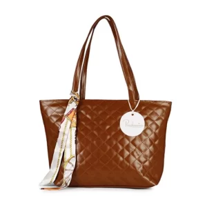 Generic Women’s Polyurethane Textured  Shoulder Bag (Dark Brown)