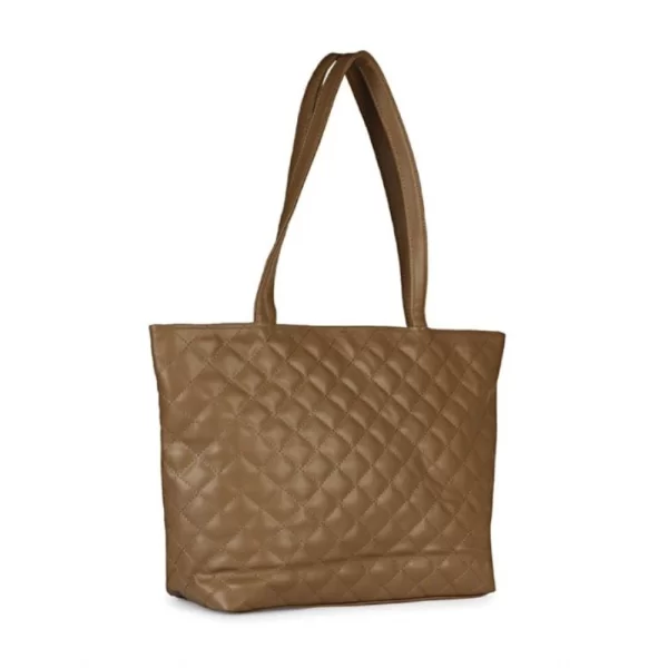 Women's Polyurethane Textured  Shoulder Bag (Light Brown)