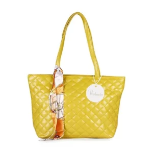 Generic Women’s Polyurethane Textured  Shoulder Bag (Yellow)