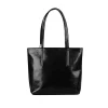 Women's Polyurethane Textured, Croc Shoulder Bag (Black)