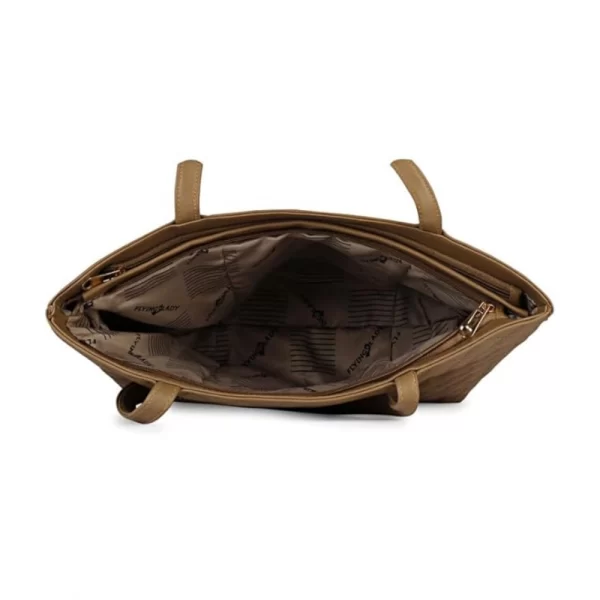 Women's Polyurethane Textured  Shoulder Bag (Light Brown)