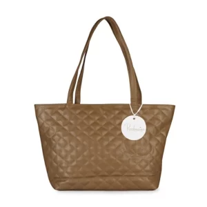 Generic Women’s Polyurethane Textured  Shoulder Bag (Light Brown)