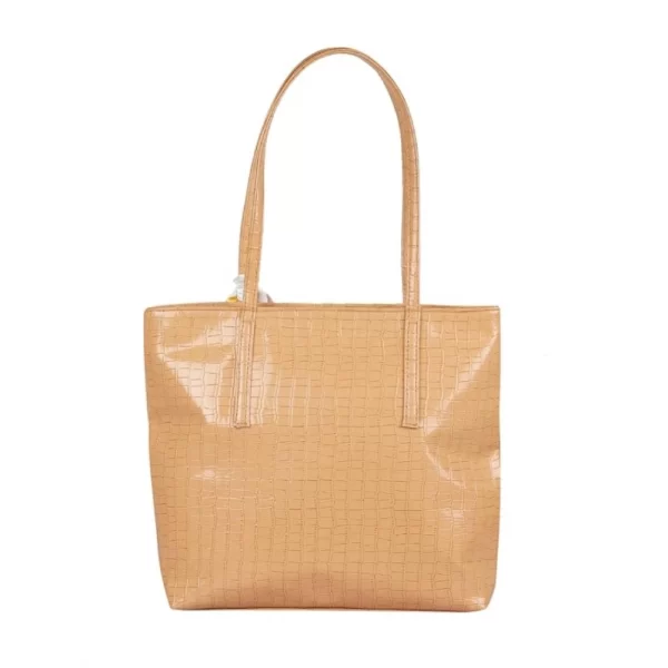 Generic Women's Polyurethane Textured, Croc Shoulder Bag (Yellow)