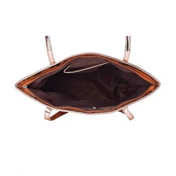 Women's Synthetic Solid Shoulder Bag (Rose Gold )