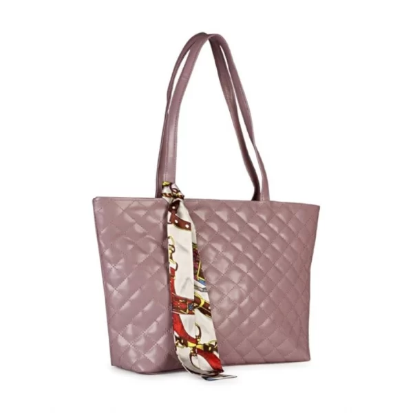 Women's Polyurethane Textured  Shoulder Bag (Blush Pink)