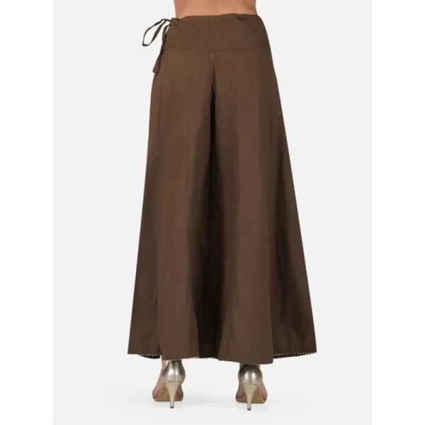 Women's Casual Cotton Solid Palazzo (Brown)