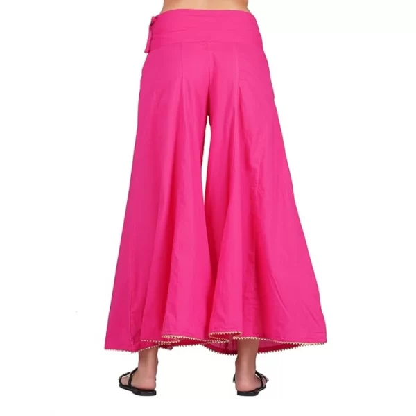 Generic Women's Casual Cotton Solid Palazzo (Pink)