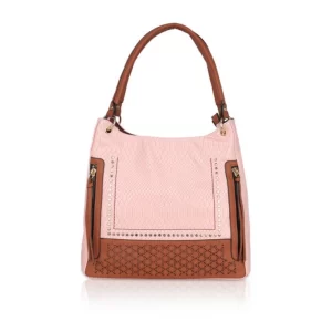 Generic Women’s Faux Leather Printed Tote Bag (Pink)