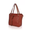 Women's Faux Leather Textured Tote Bag (Brown)