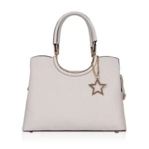 Generic Women’s Faux Leather Printed Adjustable Long Belt Handbag (White)