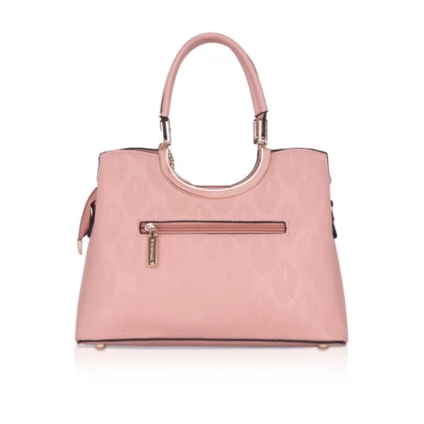 Women's Faux Leather Printed Adjustable Long Belt Handbag (Pink)