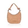 Women's Faux Leather Textured Handbag (Beige)