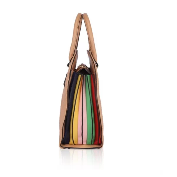 Women's Faux Leather Printed Adjustable Long Belt Handbag (Brown)