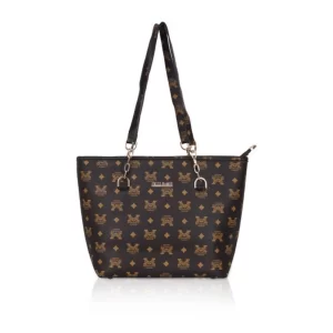 Generic Women’s Faux Leather Printed Tote Bag (Brown)
