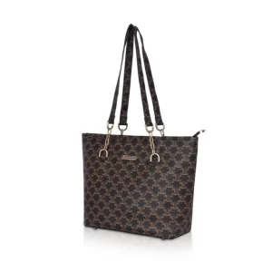 Generic Women’s Faux Leather Printed Tote Bag (Brown)