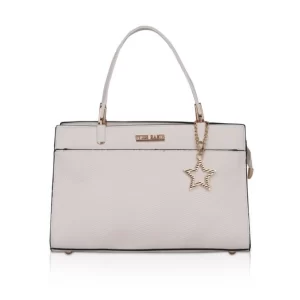 Generic Women’s Faux Leather Textured Adjustable Long Belt Handbag (White)