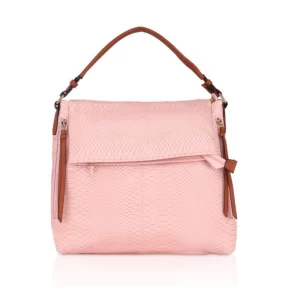 Generic Women’s Faux Leather Textured Sling Bag (Pink)