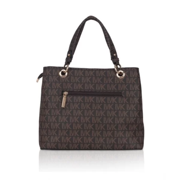 Women's Faux Leather Printed Handheld Bag (Brown)