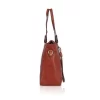 Women's Faux Leather Textured Tote Bag (Brown)