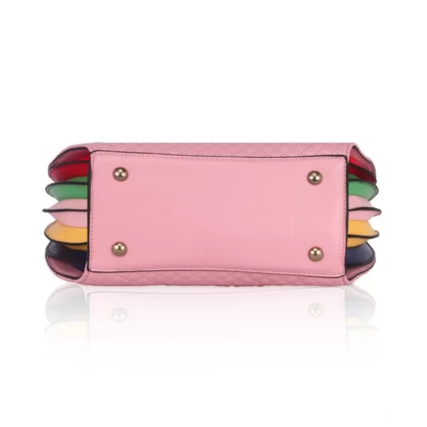 Generic Women's Faux Leather Printed Adjustable Long Belt Handbag (Pink)