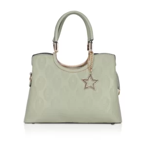 Generic Women’s Faux Leather Printed Adjustable Long Belt Handbag (Green)