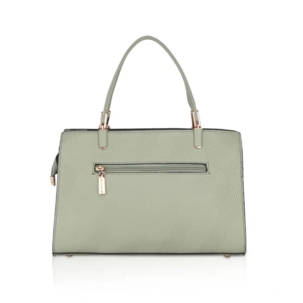 Women's Faux Leather Textured Adjustable Long Belt Handbag (Green)