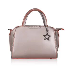 Generic Women’s Faux Leather Metal Beads Handbag (Bronze)