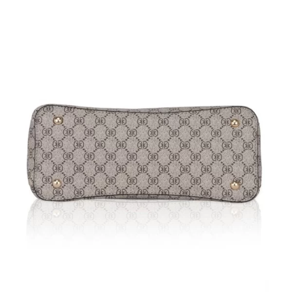 Women's Faux Leather Printed Handbag (Beige)