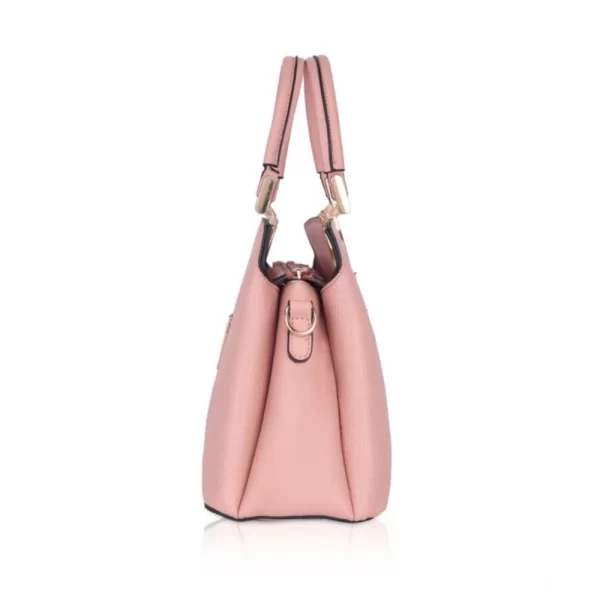 Women's Faux Leather Printed Adjustable Long Belt Handbag (Pink)