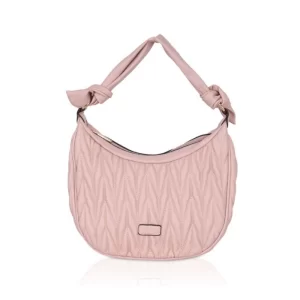 Generic Women’s Faux Leather Textured Handbag (Pink)