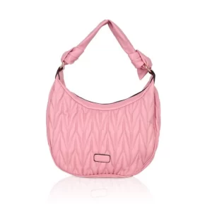 Generic Women’s Faux Leather Textured Handbag (Pink)