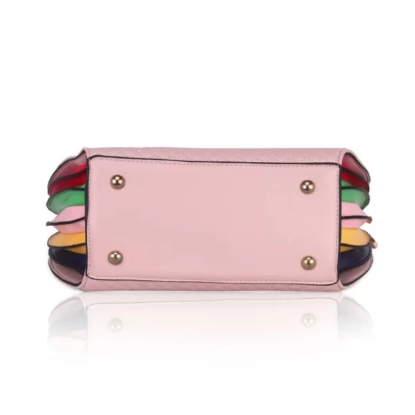 Generic Women's Faux Leather Printed Adjustable Long Belt Handbag (Pink)