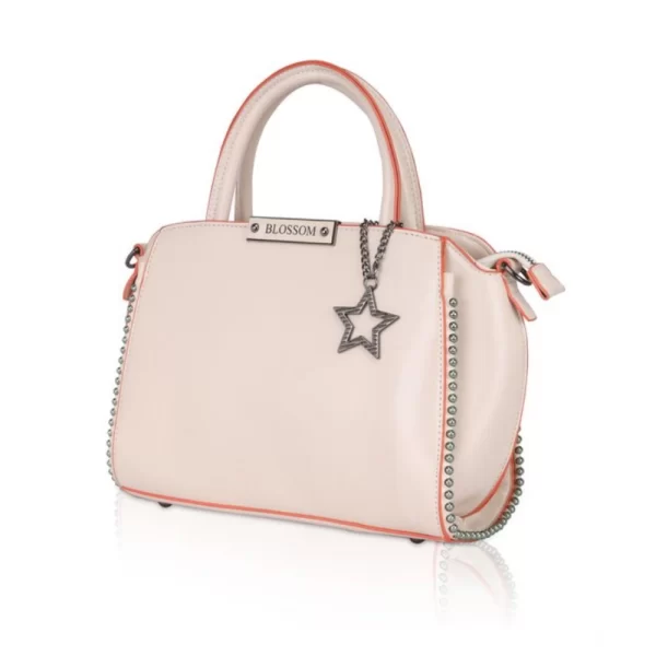 Generic Women's Faux Leather Metal Beads Handbag (Pink)