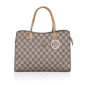 Generic Women’s Faux Leather Printed Handbag (Camel)
