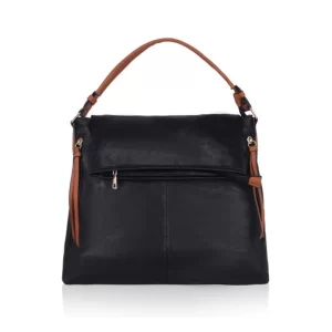 Generic Women’s Faux Leather Solid Sling Bag (Black)