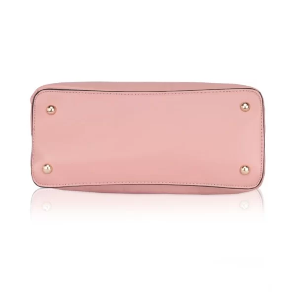 Women's Faux Leather Printed Adjustable Long Belt Handbag (Pink)