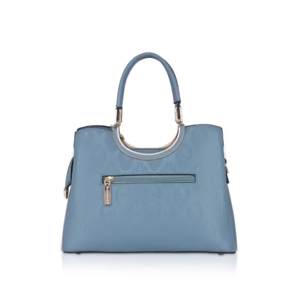 Generic Women's Faux Leather Printed Adjustable Long Belt Handbag (Blue)