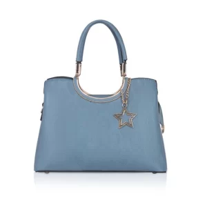 Generic Women’s Faux Leather Printed Adjustable Long Belt Handbag (Blue)