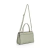 Women's Faux Leather Textured Adjustable Long Belt Handbag (Green)