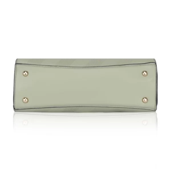 Women's Faux Leather Textured Adjustable Long Belt Handbag (Green)