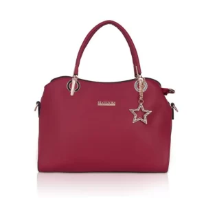Generic Women’s Faux Leather Solid Handbag (Maroon)