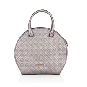 Generic Women’s Faux Leather Printed Adjustable Long Belt Handbag (Silver Grey)