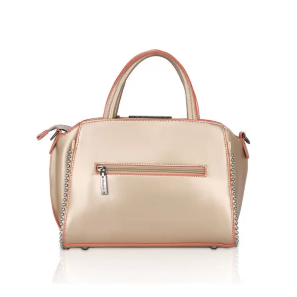 Women's Faux Leather Metal Beads Handbag (Gold)
